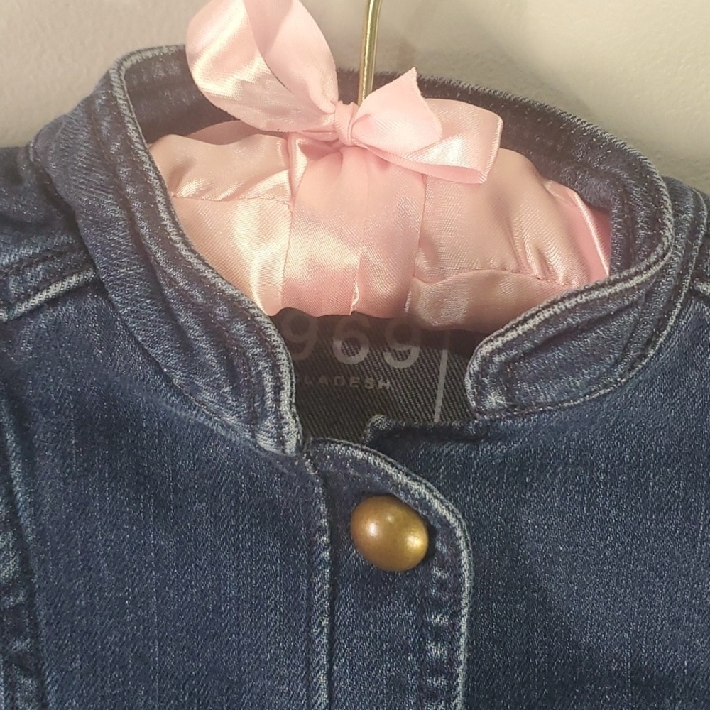 Gap Riding Jacket Kids Girls Size Medium M BLUE DENIM Ride Riding - Picture 3 of 14